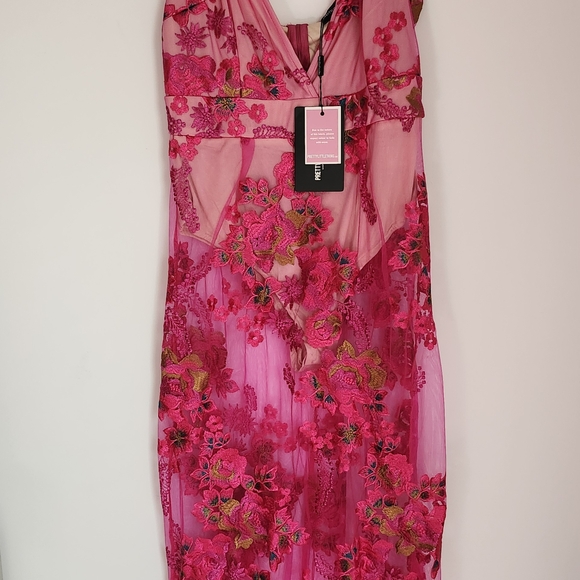 PrettyLittleThing Dresses & Skirts - Pink Floral Lace Dress